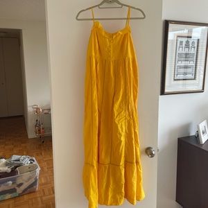 Meave by Anthropologie long yellow dress. Cotton